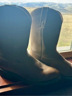 Justin Boots Men's Brown Leather Western Cowboy Boots Size 9.5